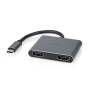 Nedis USB-C™ Adapter / 2-in-1 / USB 3.2 Gen 1 / USB-C™ Stecker / 2x HDMI™ / 4K@30Hz / 0.10 m / Rund / Vernickelt / PVC / Schwarz / Box