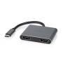 Nedis USB Multi-Port-Adapter / 2-in-1 / USB 3.2 Gen 1 / USB-C™ Stecker / 2x HDMI™ / 0.10 m / Rund / Vernickelt / PVC / Schwarz / Umschlag