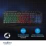 Nedis Wired Gaming Keyboard / USB Type-A / Folientasten / LED / QWERTZ / DE-Layout / Stromversorgung über USB / Netzkabellänge: 1.30 m / Multimedia