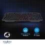 Nedis Wired Gaming Keyboard / USB Type-A / Folientasten / LED / AZERTY / FR-Layout / Stromversorgung über USB / Netzkabellänge: 1.30 m / Multimedia