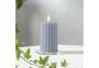 STAR TRADING LED Wachskerze Flamme Stripe Batterie Timer blau 15x7,5cm
