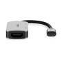 Nedis USB Multi-Port-Adapter / 3 in 1 / USB 3.2 Gen 1 / USB-C™ Stecker / HDMI™ Ausgang / USB-A Buchse / USB-C™ Buchse / 5 Gbps / 0.10 m / Rund / Vernickelt / PVC / Grau / Box