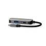 Nedis USB Multi-Port-Adapter / 3 in 1 / USB 3.2 Gen 1 / USB-C™ Stecker / HDMI™ Ausgang / USB-A Buchse / USB-C™ Buchse / 5 Gbps / 0.10 m / Rund / Vernickelt / PVC / Grau / Box