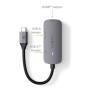 Nedis USB Multi-Port-Adapter / 3 in 1 / USB 3.2 Gen 1 / USB-C™ Stecker / HDMI™ Ausgang / USB-A Buchse / USB-C™ Buchse / 5 Gbps / 0.10 m / Rund / Vernickelt / PVC / Grau / Box