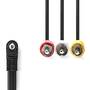 Nedis Audio-Video-Kabel / 3.5 mm Stecker / 3x Cinch-Stecker / Vernickelt / 1.00 m / Rund / PVC / Schwarz