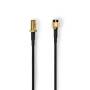 Nedis Antennenkabel / RP SMA-Stecker / RP SMA-Buchse / Vergoldet / 50 Ohm / Einzeln geschirmt / 3.00 m / Rund / PVC / Schwarz / Label