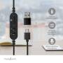 Nedis PC-Headset / Auf Ohr / Stereo / USB Type-A / USB Type-C™ / Klappbarer Mikrofon / Schwarz