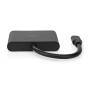 Nedis USB Multi-Port-Adapter / 3 in 1 / USB 3.2 Gen 1 / USB-C™ Stecker / HDMI™ Ausgang / USB-A Buchse / USB-C™ Buchse / 5 Gbps / 0.10 m / Rund / Vernickelt / PVC / Schwarz / Box