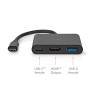 Nedis USB Multi-Port-Adapter / 3 in 1 / USB 3.2 Gen 1 / USB-C™ Stecker / HDMI™ Ausgang / USB-A Buchse / USB-C™ Buchse / 5 Gbps / 0.10 m / Rund / Vernickelt / PVC / Schwarz / Box