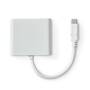 Nedis USB Multi-Port-Adapter / 3 in 1 / USB 3.2 Gen 1 / USB-C™ Stecker / HDMI™ Ausgang / USB-A Buchse / USB-C™ Buchse / 5 Gbps / 0.10 m / Rund / Vernickelt / PVC / Weiss / Box