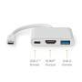 Nedis USB Multi-Port-Adapter / 3 in 1 / USB 3.2 Gen 1 / USB-C™ Stecker / HDMI™ Ausgang / USB-A Buchse / USB-C™ Buchse / 5 Gbps / 0.10 m / Rund / Vernickelt / PVC / Weiss / Box