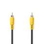 Nedis Composite-Videokabel / RCA / RCA / Vernickelt / 480p / 10.0 m / Rund / PVC / Schwarz / Label