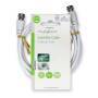 Nedis Satelliten- und Antennenkabel / F Stecker / F Stecker / Vernickelt / 50 dB / 75 Ohm / Doppelt geschirmt / 1.00 m / Rund / PVC / Weiss / Label