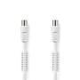 Nedis Koaxial Kabel / IEC (Coax) Stecker / IEC (Coax) Buchse / Vernickelt / 120 dB / 75 Ohm / 4-fach geschirmt / 2.00 m / Rund / PVC / Weiss / Label