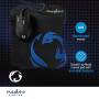 Nedis Gaming Mouse & Mouse Pad Set / Verdrahtet / 800 / 1200 / 1600 dpi / Einstellbar DPI / Anzahl Knöpfe: 6 / Rechtshändig / 1.50 m / Normale Beleuchtung
