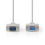Nedis Serielles Kabel / D-SUB 9-Pin Stecker / D-SUB 9-Pin-Buchse / Vernickelt / 5.00 m / Rund / PVC / Elfenbein / Label