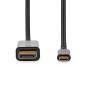 Nedis USB-C™ Adapter / USB 3.2 Gen 1 / USB-C™ Stecker / DisplayPort Stecker / 4K@60Hz / 2.00 m / Rund / Vergoldet / PVC / Schwarz / Label