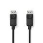 Nedis Displayport-Kabel / DisplayPort Stecker / DisplayPort Stecker / 4K@60Hz / Vernickelt / 2.00 m / Rund / PVC / Schwarz / Label