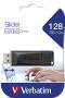 Verbatim Slider - USB Drive 128GB - Black - 128 GB - 2.0 - Slide - 8 g - Black