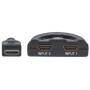 Manhattan HDMI Switch 2-Port - 1080p - Connects x2 HDMI sources to x1 display - Manual Switching (via button) - Integrated Cable (50cm) - No external power required - Black - Three Year Warranty - Blister - HDMI - 2x HDMI - 1.3b - Black - Full HD - 24 bit