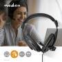 Nedis PC-Headset / Über Ohr / Stereo / 1x 3.5 mm / 2x 3.5 mm / Klappbarer Mikrofon / Schwarz