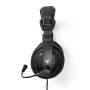 Nedis PC-Headset / Über Ohr / Stereo / 1x 3.5 mm / 2x 3.5 mm / Klappbarer Mikrofon / Schwarz