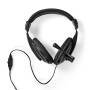 Nedis PC-Headset / Über Ohr / Stereo / 1x 3.5 mm / 2x 3.5 mm / Klappbarer Mikrofon / Schwarz