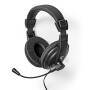 Nedis PC-Headset / Über Ohr / Stereo / 1x 3.5 mm / 2x 3.5 mm / Klappbarer Mikrofon / Schwarz