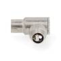 Nedis IEC (Coax) Stecker / Abgewinkelt / Buchse / Vernickelt / 75 Ohm / Schraube / Kabeleingangsdurchmesser: 7.0 mm / Metall / Silber / 2 Stück / Plastikbeutel