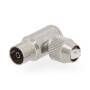 Nedis IEC (Coax) Stecker / Abgewinkelt / Buchse / Vernickelt / 75 Ohm / Schraube / Kabeleingangsdurchmesser: 7.0 mm / Metall / Silber / 2 Stück / Plastikbeutel