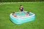 Lay-Z-Spa Bestway Blue Rectangular Family Pool 2.01m x 1.5m x 51cm - Inflatable pool - Blue,White - Vinyl - 6 yr(s) - 450 L - 2010 mm