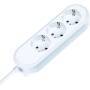 Bachmann 388.270 - 1.5 m - Type F - Plastic - White - Plastic - 3 AC outlet(s)