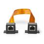 Nedis RJ45-Netzwerkkabel mit Fensterdurchführung / UTP / RJ45 (8P8C) Buchse / RJ45 (8P8C) Buchse / 0,30 m / Flach / PVC / Orange / Box