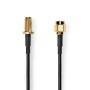 Nedis Antennenkabel / SMA-Stecker / SMA-Buchse / Vergoldet / 50 Ohm / Einzeln geschirmt / 2.00 m / Rund / PVC / Schwarz / Label