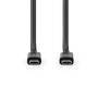Nedis USB-Kabel / USB 4.0 Gen 2x2 / USB-C™ Stecker / USB-C™ Stecker / 240 W / 8K@60Hz / 20 Gbps / Vernickelt / 2.00 m / Rund / PVC / Schwarz / Label
