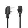 Nedis Stromkabel / UK Stecker / IEC-320-C13 / Abgewinkelt / Gerade / Vernickelt / 3.00 m / Rund / PVC / Schwarz / Label