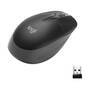 Logitech M190 Full-Size Wireless Mouse - Ambidextrous - Optical - RF Wireless - 1000 DPI - Charcoal