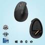 Logitech Lift Left Grafit Ergonomische vertikale Maus Mäuse PC -kabellos-