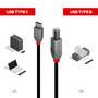 LINDY 1m USB 2.0 Typ C an B Kabel, Anthra Line (36941)