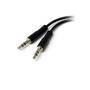 StarTech.com 3.5mm 4 Position to 2x 3 Position 3.5mm Headset Splitter Adapter - F/M - 3.5mm - Male - 2 x 3.5mm - Female - 0.13 m - Black