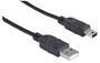 MANHATTAN USB Kabel A -> mini B St/St  1.80m schwarz (333375)
