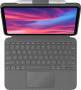 Logitech Combo Touch - QWERTZ - German - iPad (10th gen) Model: A2696 - A2757 - A2777 - Grey - Oxford Grey - Scratch resistant - Spill-resistant