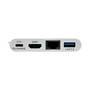 EATON TRIPPLITE USB-C Multiport Adapter - HDMI USB 3.0 Port GbE 60W PD Charging HDCP White (U444-06N