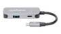 MANHATTAN USB-C 3-in-1 Konverter mit Power Delivery USB 3.2 Typ-C-Stecker auf HDMI 4K30Hz USB-A 5Gbi