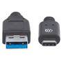 MANHATTAN USB-C 3.1 Gen2 Kabel 1m Typ C-Stecker / Typ A-Stecker 3 Ampere schwarz (353373)