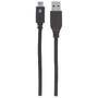 MANHATTAN USB-C 3.1 Gen2 Kabel 1m Typ C-Stecker / Typ A-Stecker 3 Ampere schwarz (353373)
