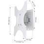 Techly ICA-LCD-2900WH - 94 cm (37") - 75 x 75 mm - 200 x 200 mm - 0 - 12° - Metal - White