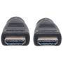 Manhattan HDMI In-Wall CL3 Cable with Ethernet - 4K@60Hz (Premium High Speed) - 8m - Male to Male - Black - Ultra HD 4k x 2k - In-Wall rated - Fully Shielded - Gold Plated Contacts - Lifetime Warranty - Polybag - 8 m - HDMI Type A (Standard) - HDMI Type A