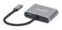 MANHATTAN USB-C 4-in-1 Konverter mit Power Delivery USB 3.2 Typ-C-Stecker auf HDMI 4K30Hz VGA 1080p6