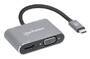 MANHATTAN USB-C 4-in-1 Konverter mit Power Delivery USB 3.2 Typ-C-Stecker auf HDMI 4K30Hz VGA 1080p6